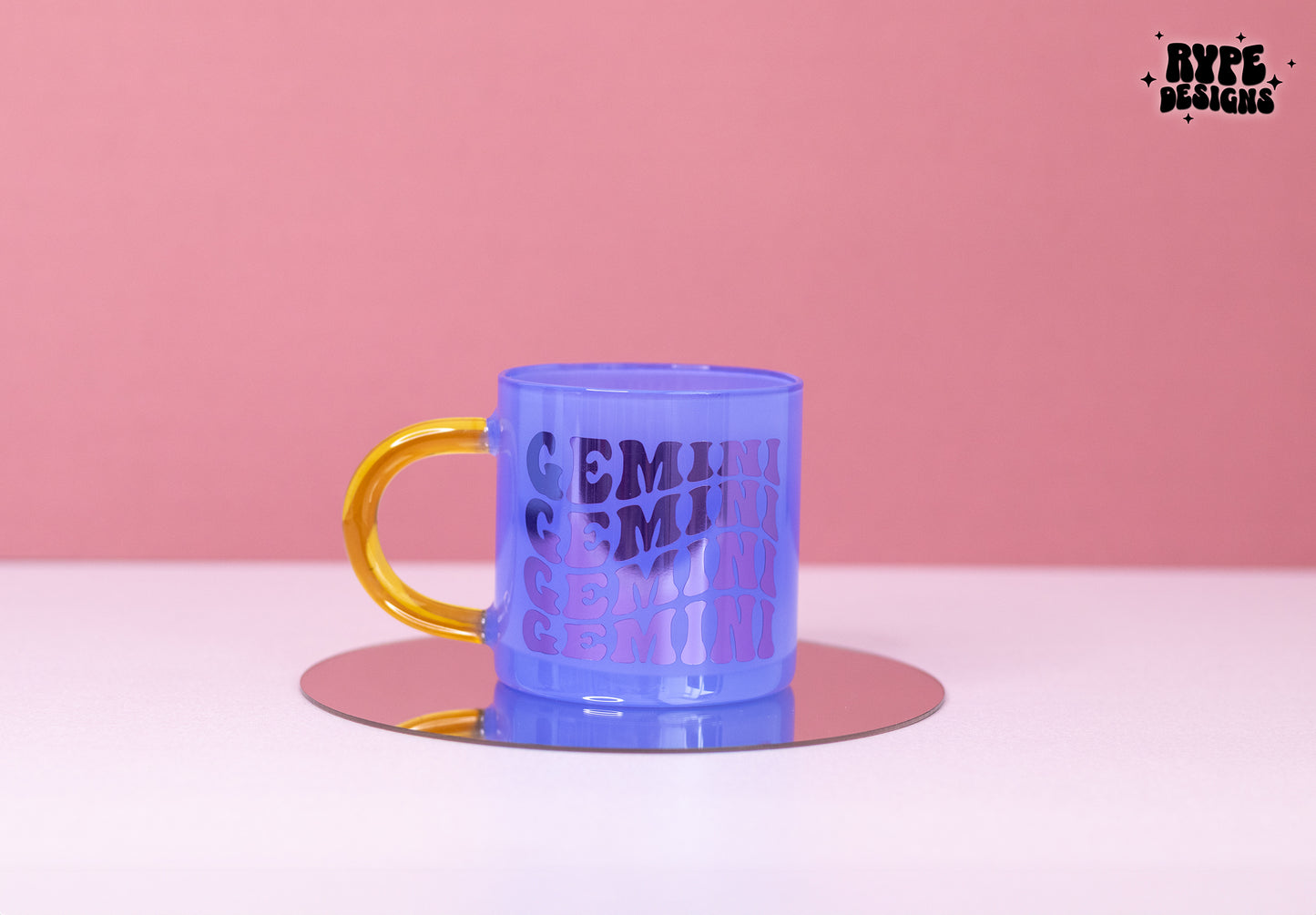 Zodiac Purple Glass Mug