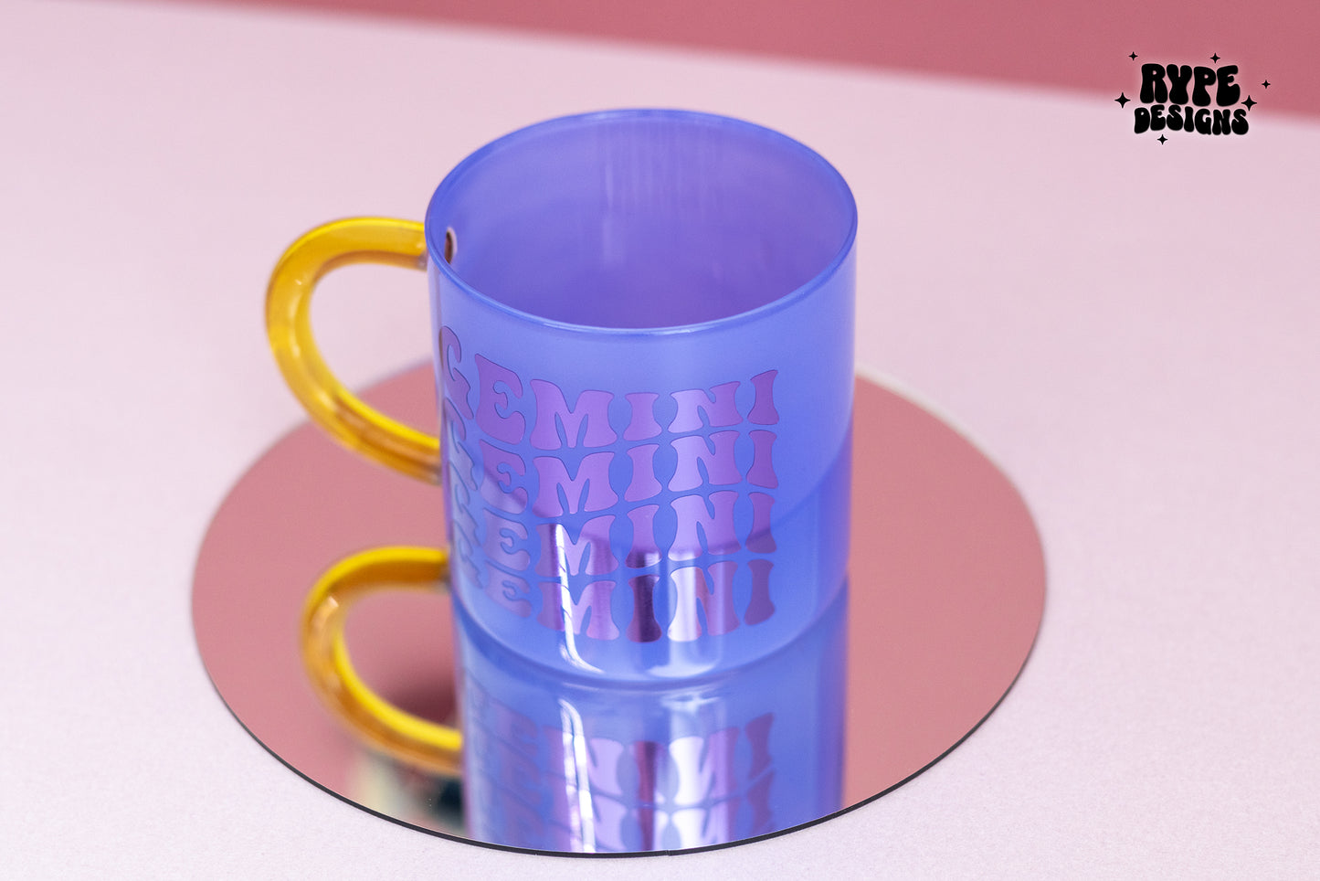 Zodiac Purple Glass Mug