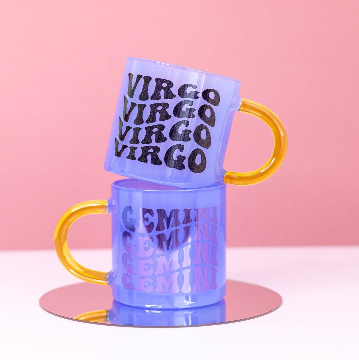 Zodiac Purple Glass Mug