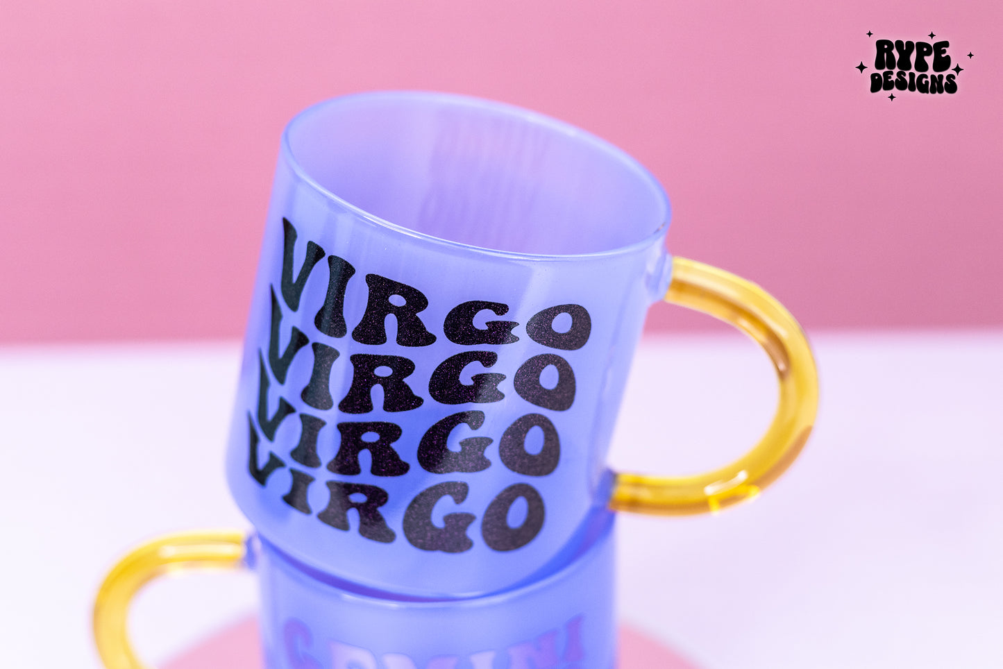 Zodiac Purple Glass Mug