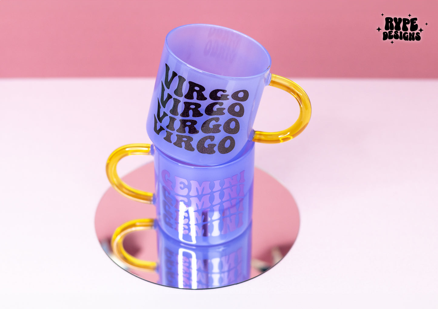 Zodiac Purple Glass Mug