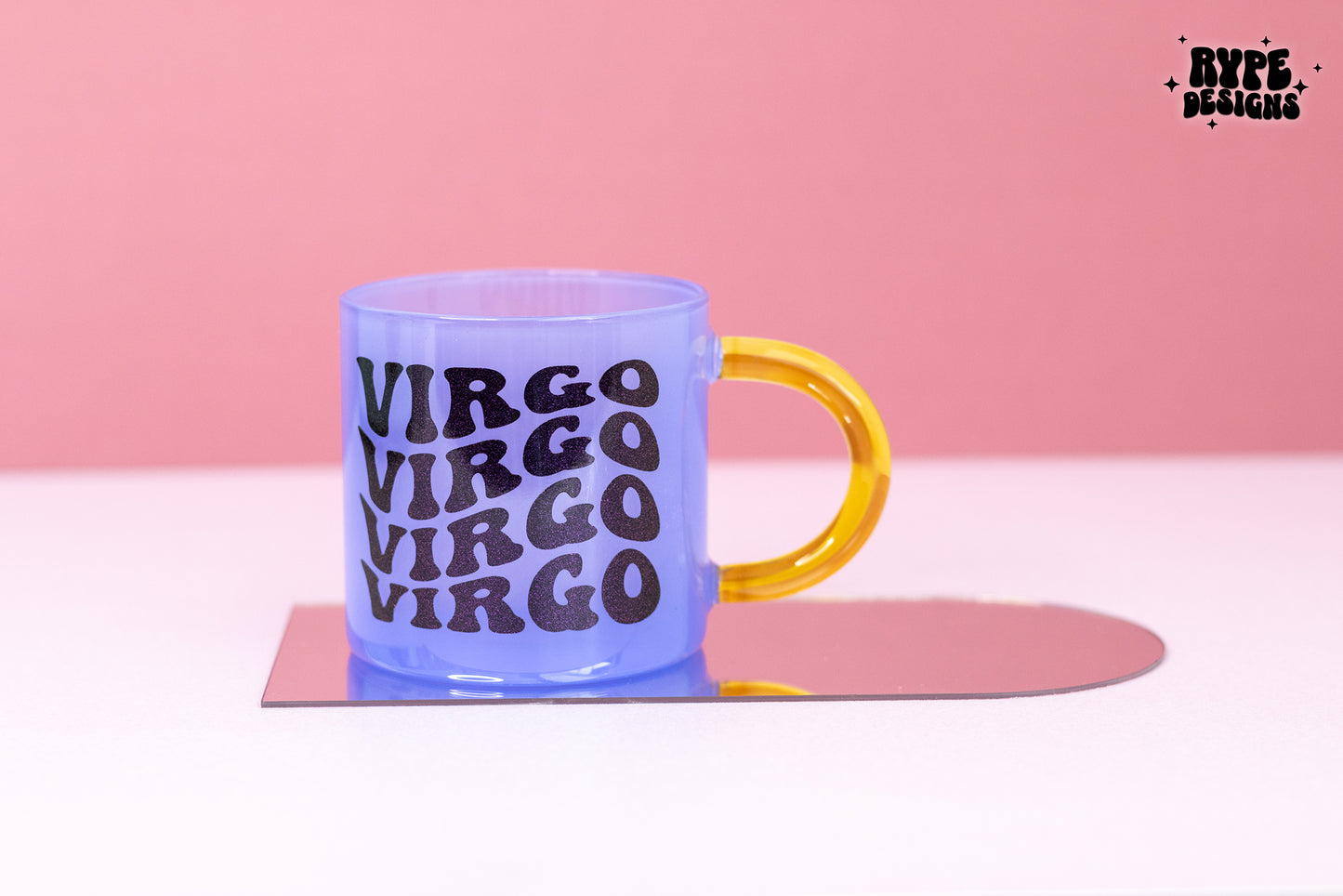 Zodiac Purple Glass Mug