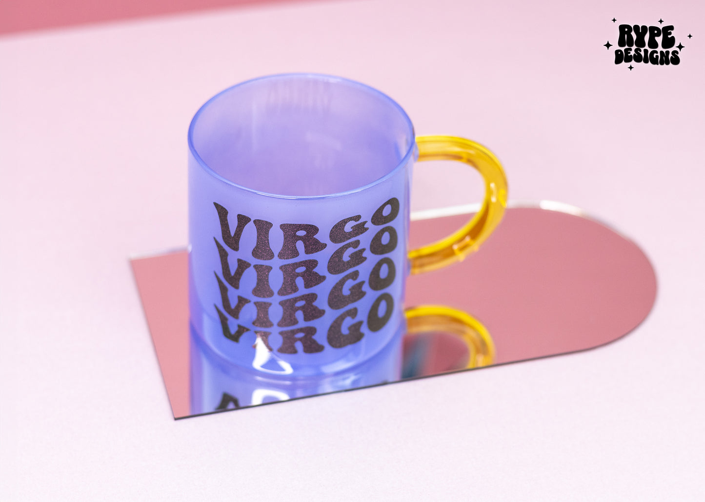 Zodiac Purple Glass Mug