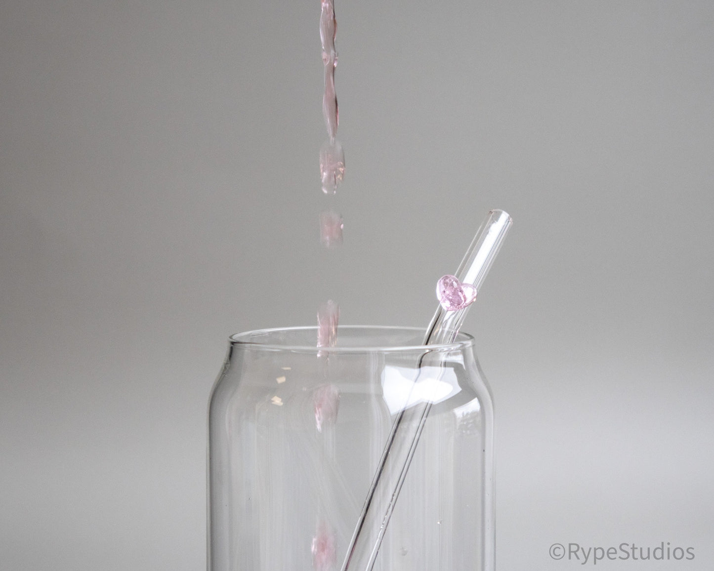 Heart Glass Straw