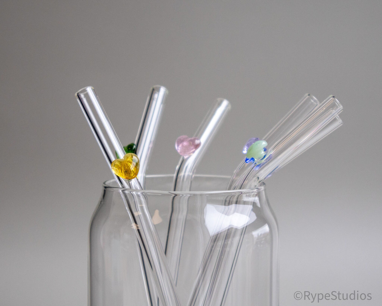 Heart Glass Straw