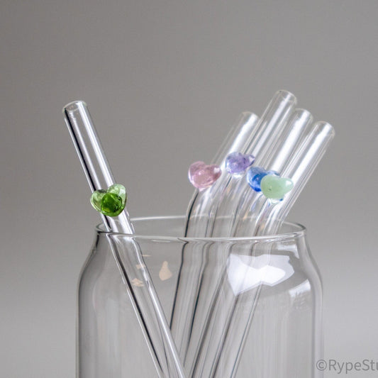 Heart Glass Straw