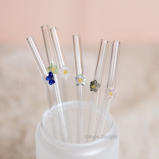 Flower Glass Straw