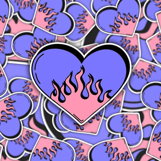 Flame Heart Sticker