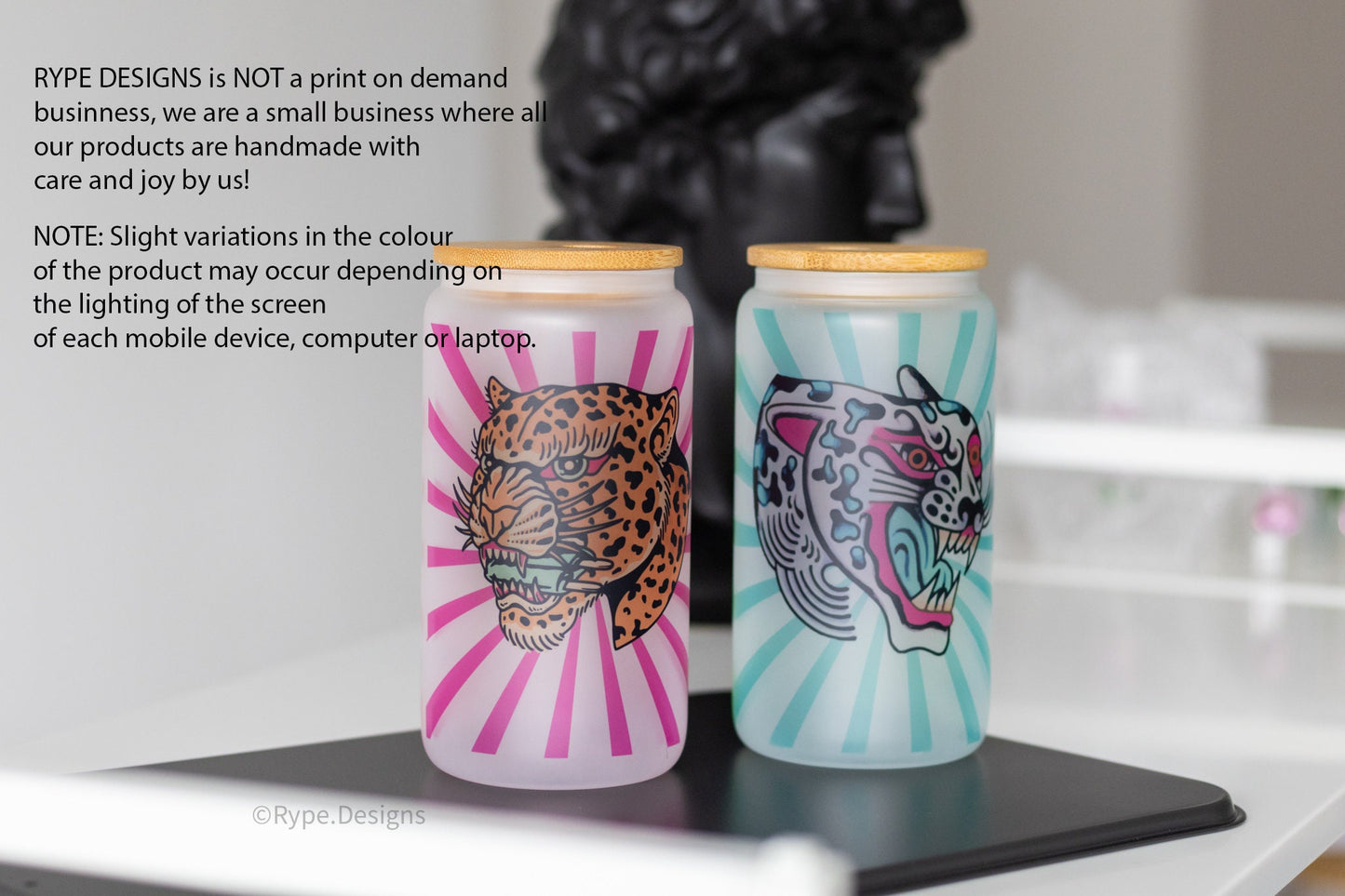 Artsy Cheetah Glass Cup