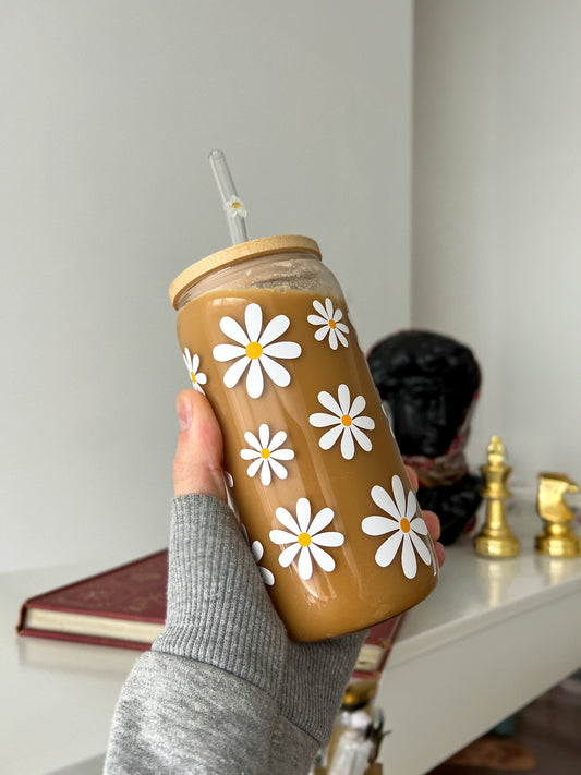 Spring Floral Glass Cup